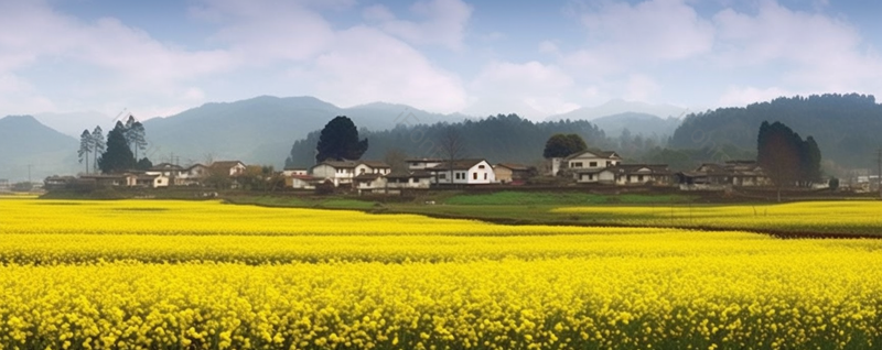 清晨下户外的油菜花自然风景,高清,摄影图,摄影图片,图片大全,摄影图免费下载